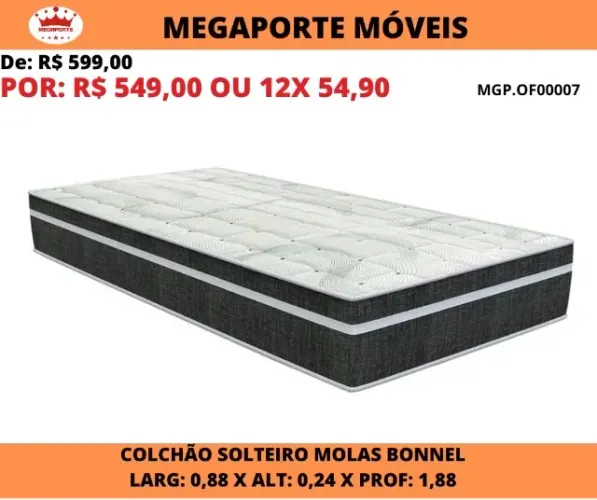 COLCHÃO DE SOLTEIRO MOLAS