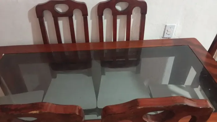 Mesa $450 madeira 6 cadeiras