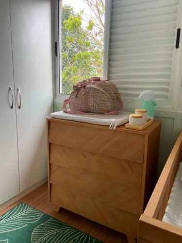 Cômoda Infantil Tulipa Baby Kaike Madeira Avelã