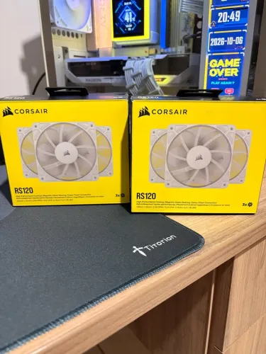 Kit 3 fans Corsair RS120 Performance brancas NF e garantia