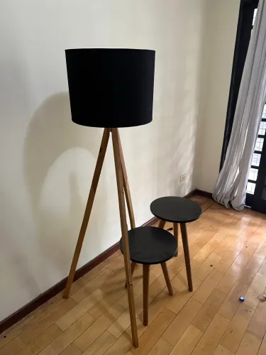 Abajour luminária com mesinhas preta