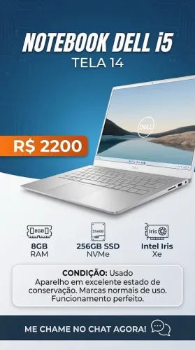 OPORTUNIDADE] Notebook Dell Core i5 11ª Geração - Super Rápido!
