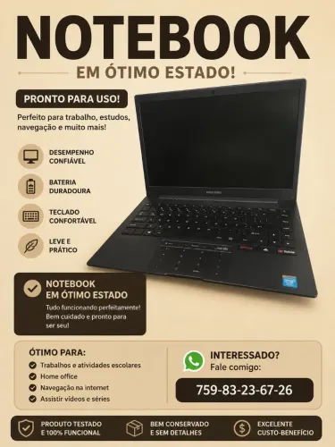 NOTEBOOK EM ÓTIMO ESTADO 