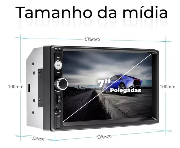 Central multimídia completo 7"p com espelhamento