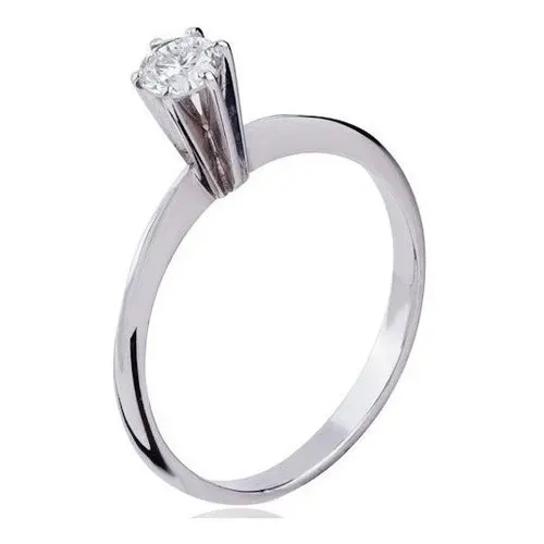 Anel Prata Solitário Pedra de Zircônia 4 mm Pedra Brilhosa