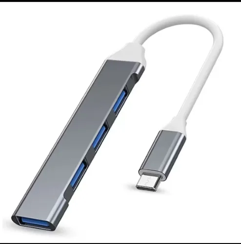 Hub USB Tipo C 4 Portas 3.0 e 2.0 Adaptador Notebook PC Expansor USB Alta Velocidade