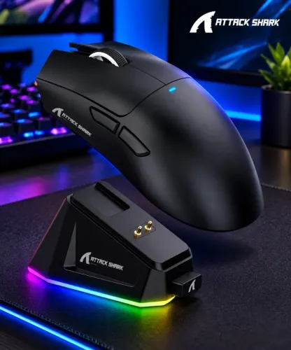 Mouse Gamer Attack Shark X11 22000dpi Sem Fio Usb Bluetooth