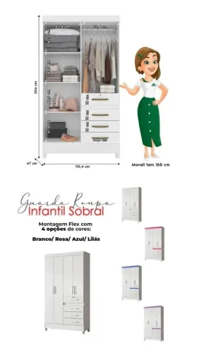 Guarda roupa infantil/ Solteiro