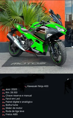 Ninja 400 sem detalhes super nova