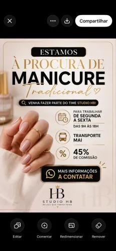 Procura-se Manicure tradicional.