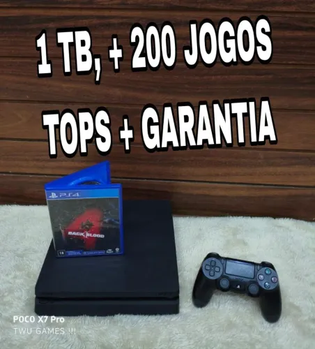 PS4 slim 1 terá + 200 jogos tops
