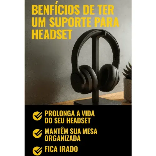 Suporte de Mesa para Fone Headset Controle Gamer Universal Elegante Minimalista