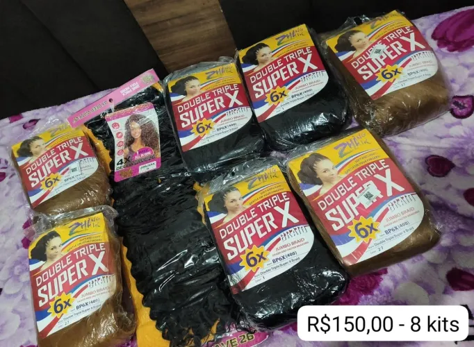 Kits 8 Jumbo trança + cabelo = NOVO