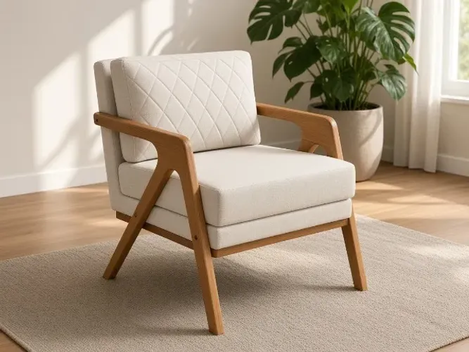 Poltrona Onix 69cm Tecido Linho (NOVO A PRONTA ENTREGA)