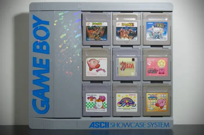 Expositor Game Boy 3x3 + Porta-Manuais - Fecho Magnético - Parede/Honeycomb