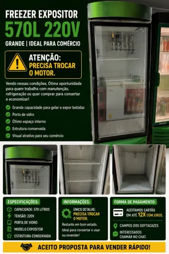 Freezer Expositor Vertical 570L 220V - Grande | Ideal Comércio | Leia