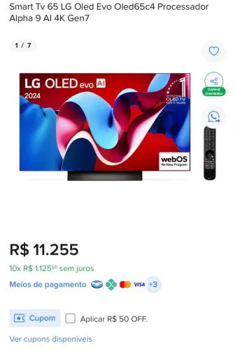 INCRÍVEL Smart TV LG OLED evo AI C5 4K 65 polegadas 2025 Processador 9AI Ger 8 webOS 25