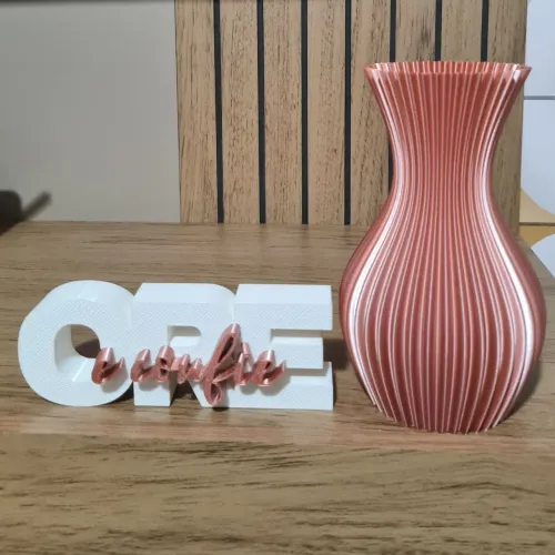 Kit De Decoração Vaso +Letreiro Ore 3D Decore Casa