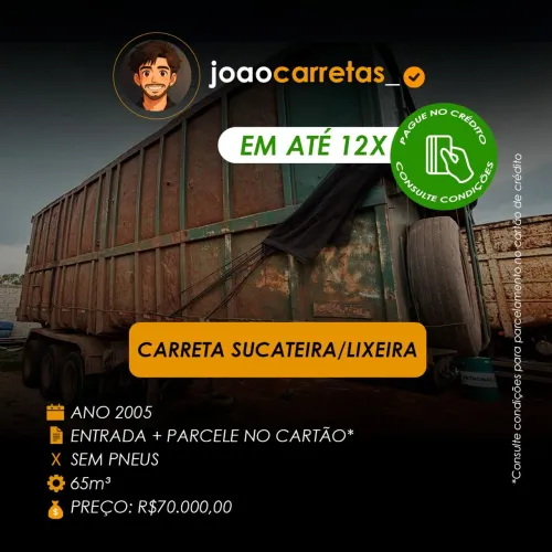 Carreta sucateira/ Lixeira à venda