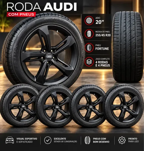 Jogo de Rodas Audi Aro 20 + Pneus 255/45 R20