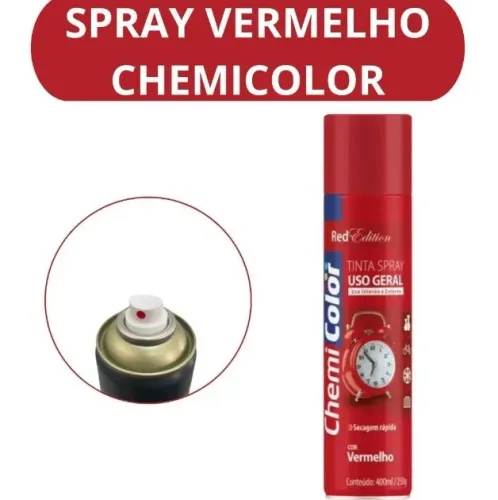 Tinta vermelho spray 400ml Chemicolor fosco