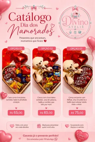 Kit e cestas dia dos namorados
