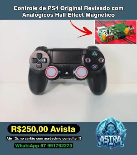 Controle de PS4 Original com Analógicos Hall Effect !!!