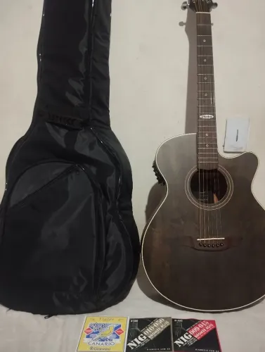 Violão Eletroacústico Giannini GDC-1 CEQ NT (Estado de Novo) + Bag e Acessórios