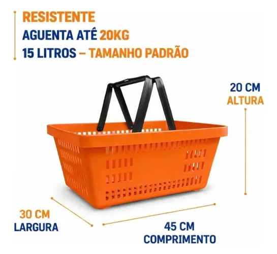 10 Cestas De Compras Reforçada P/ Supermercado Mercado Loja