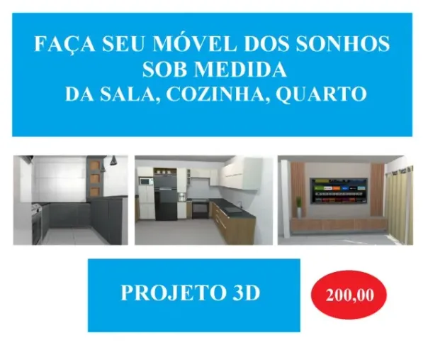 Projeto de móveis projetados cozinha quarto Somos Fabricantes