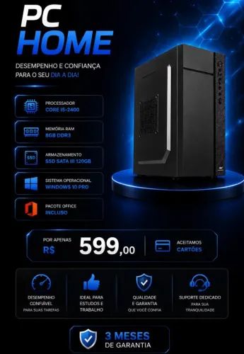 COMPUTADOR NOVO i5-2400 / 8GB SSD / 120GB