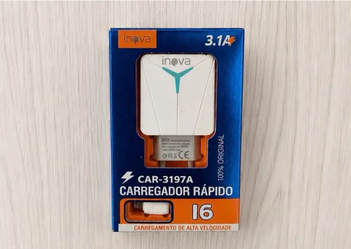 Carregador Rápido Inova 3.1A Original + Cabo Lightning