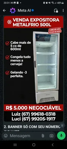 Cervejeira Metalfrio 500L