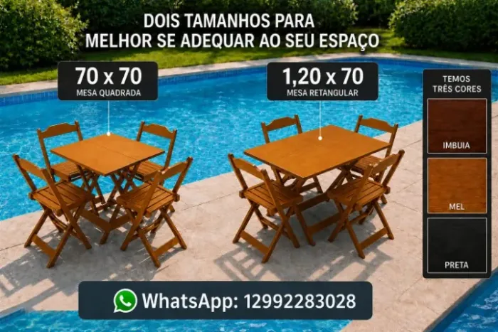 JOGO DE MESA DOBRAVEL PARA COMERCIO EM TAUBATE-SP 