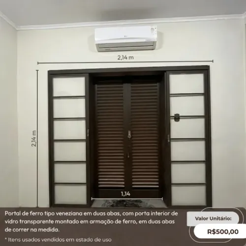 Portal de Ferro tipo Veneziana e Duas abas