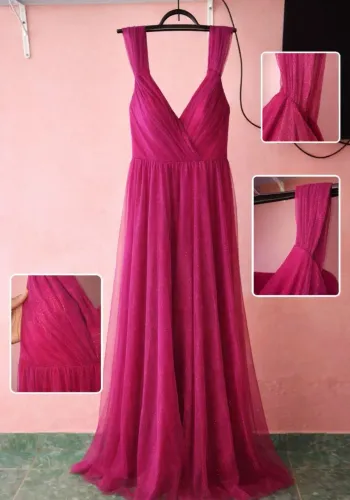 Vestido de festa fúcsia