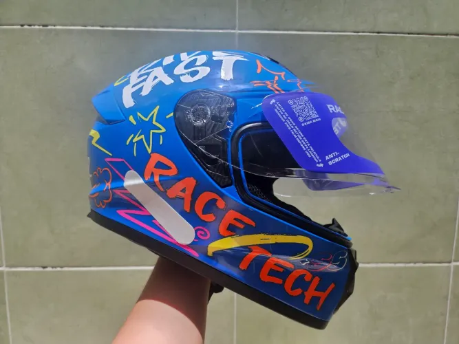 Capacete Race Tech Hit Faster Azul Tam 60