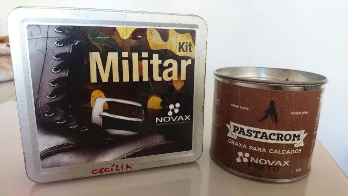 Kit Militar Graxa para sapato Pastacrom 360g escova - ver descrição 