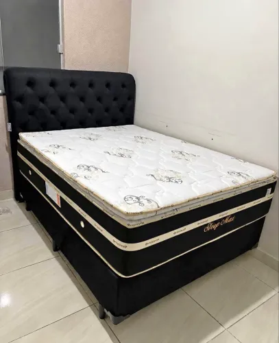 Colchão casal com molas ensacadas de 34cm. Mais box