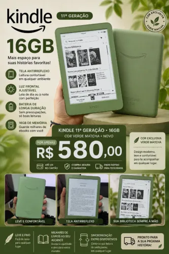 Kindle 11ª Geração 16GB Verde Matcha | Novo