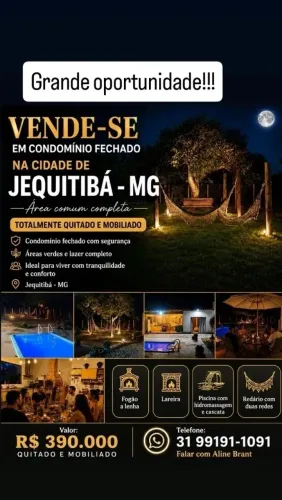 Casa de campo em condomínio fechado na cidade de Jequitiba MG