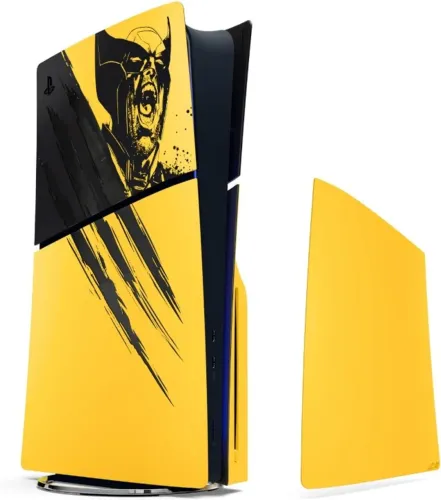 Tampas do console PlayStation5 Slim - Marvel's Wolverine Edição Limitada Amarelo