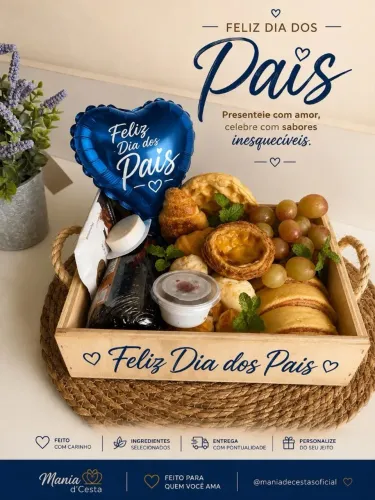 Cesta especial para dia dos pais a pronta entrega