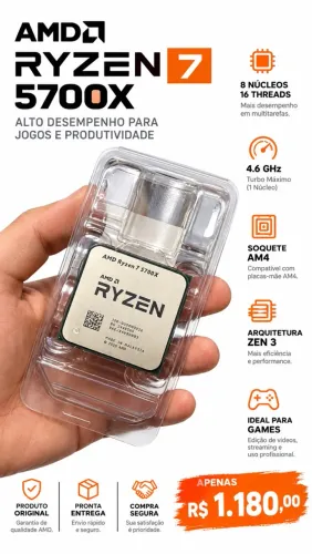 Ryzen 7 5700X Original AMD - Alto Desempenho para Games