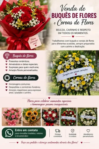 Buquês e coroas de flores naturais