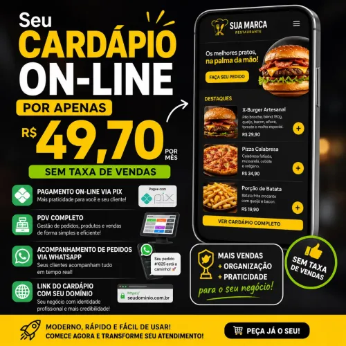 Cardápio Online por R$ 49,70/mês