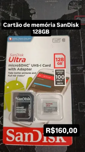 Cartão de memória SanDisk 128GB classe 10 / MEGA OFERTA IMPERDÍVEL