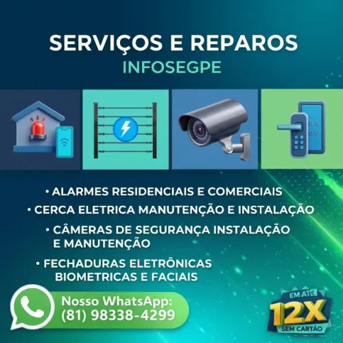 Instalação de câmeras de segurança no Janga, Olinda e região.