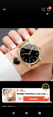 Relógio Feminino Luxo com Pulseiras Elegantes | Kit Completo 2 Peças Fashion
