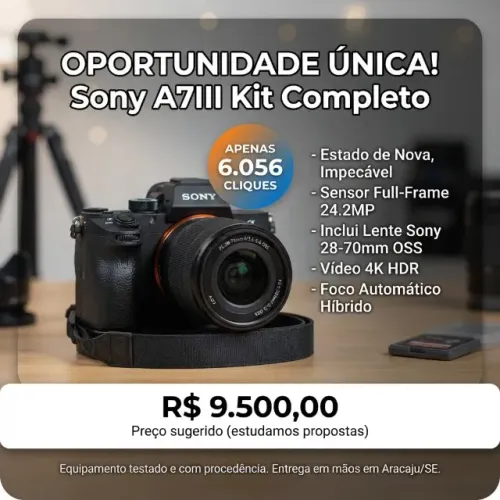 Câmera A7III + lente 28/70